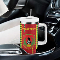 Custom Guinea Bissau Football Tumbler With Handle Go Djurtus - Red Ver - Wonder Print Shop
