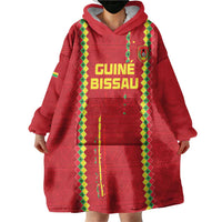 Custom Guinea Bissau Football Wearable Blanket Hoodie Go Djurtus - Red Ver - Wonder Print Shop