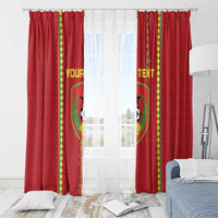 Custom Guinea Bissau Football Window Curtain Go Djurtus - Red Ver - Wonder Print Shop