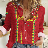 Custom Guinea Bissau Football Women Casual Shirt Go Djurtus - Red Ver - Wonder Print Shop