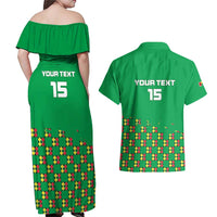 Custom Guinea Bissau Football Couples Matching Off Shoulder Maxi Dress and Hawaiian Shirt Go Djurtus - Green Ver - Wonder Print Shop
