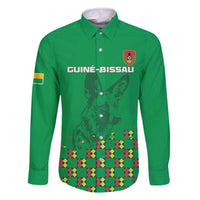 Custom Guinea Bissau Football Family Matching Off The Shoulder Long Sleeve Dress and Hawaiian Shirt Go Djurtus - Green Ver - Wonder Print Shop