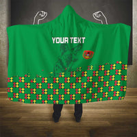 Custom Guinea Bissau Football Hooded Blanket Go Djurtus - Green Ver