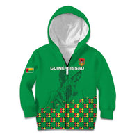 Custom Guinea Bissau Football Kid Hoodie Go Djurtus - Green Ver - Wonder Print Shop