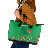 Custom Guinea Bissau Football Leather Tote Bag Go Djurtus - Green Ver - Wonder Print Shop