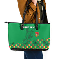 Custom Guinea Bissau Football Leather Tote Bag Go Djurtus - Green Ver - Wonder Print Shop