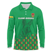 Custom Guinea Bissau Football Long Sleeve Polo Shirt Go Djurtus - Green Ver - Wonder Print Shop