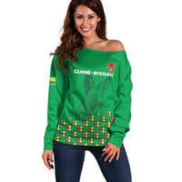 Custom Guinea Bissau Football Off Shoulder Sweater Go Djurtus - Green Ver - Wonder Print Shop