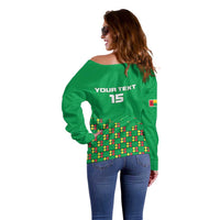 Custom Guinea Bissau Football Off Shoulder Sweater Go Djurtus - Green Ver - Wonder Print Shop