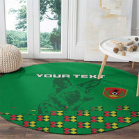 Custom Guinea Bissau Football Round Carpet Go Djurtus - Green Ver