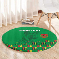 Custom Guinea Bissau Football Round Carpet Go Djurtus - Green Ver