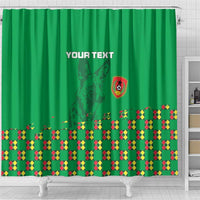 Custom Guinea Bissau Football Shower Curtain Go Djurtus - Green Ver