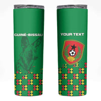 Custom Guinea Bissau Football Skinny Tumbler Go Djurtus - Green Ver - Wonder Print Shop