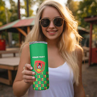 Custom Guinea Bissau Football Skinny Tumbler Go Djurtus - Green Ver - Wonder Print Shop