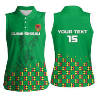 Custom Guinea Bissau Football Women Sleeveless Polo Shirt Go Djurtus - Green Ver - Wonder Print Shop