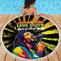 Reggae Legend Bob Beach Blanket Grunge Style - Wonder Print Shop