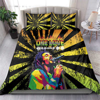 Reggae Legend Bob Bedding Set Grunge Style - Wonder Print Shop