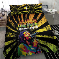 Reggae Legend Bob Bedding Set Grunge Style - Wonder Print Shop