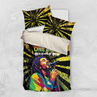 Reggae Legend Bob Bedding Set Grunge Style - Wonder Print Shop