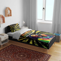 Reggae Legend Bob Bedding Set Grunge Style - Wonder Print Shop