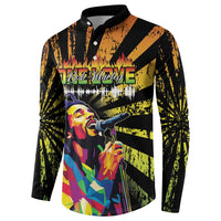 Reggae Legend Bob Button Sweatshirt Grunge Style - Wonder Print Shop