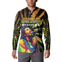 Reggae Legend Bob Button Sweatshirt Grunge Style - Wonder Print Shop