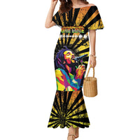 Reggae Legend Bob Family Matching Mermaid Dress and Hawaiian Shirt Grunge Style - Wonder Print Shop
