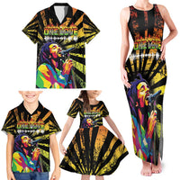Reggae Legend Bob Family Matching Tank Maxi Dress and Hawaiian Shirt Grunge Style - Wonder Print Shop