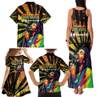 Reggae Legend Bob Family Matching Tank Maxi Dress and Hawaiian Shirt Grunge Style - Wonder Print Shop