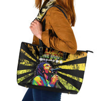 Reggae Legend Bob Leather Tote Bag Grunge Style - Wonder Print Shop