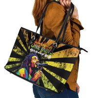 Reggae Legend Bob Leather Tote Bag Grunge Style - Wonder Print Shop
