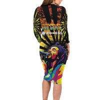 Reggae Legend Bob Long Sleeve Bodycon Dress Grunge Style - Wonder Print Shop
