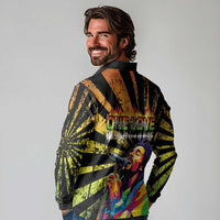 Reggae Legend Bob Long Sleeve Polo Shirt Grunge Style - Wonder Print Shop