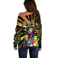 Reggae Legend Bob Off Shoulder Sweater Grunge Style - Wonder Print Shop