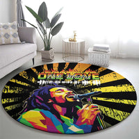 Reggae Legend Bob Round Carpet Grunge Style