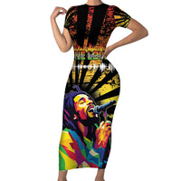 Reggae Legend Bob Short Sleeve Bodycon Dress Grunge Style - Wonder Print Shop