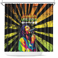 Reggae Legend Bob Shower Curtain Grunge Style