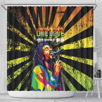 Reggae Legend Bob Shower Curtain Grunge Style