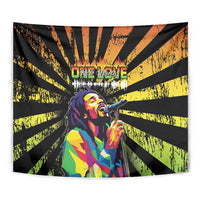 Reggae Legend Bob Tapestry Grunge Style - Wonder Print Shop