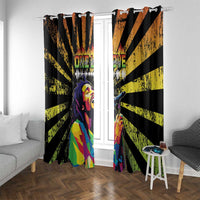 Reggae Legend Bob Window Curtain Grunge Style - Wonder Print Shop