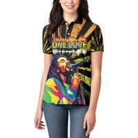 Reggae Legend Bob Women Polo Shirt Grunge Style - Wonder Print Shop