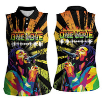 Reggae Legend Bob Women Sleeveless Polo Shirt Grunge Style - Wonder Print Shop