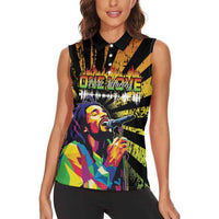 Reggae Legend Bob Women Sleeveless Polo Shirt Grunge Style - Wonder Print Shop