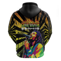 Reggae Legend Bob Zip Hoodie Grunge Style - Wonder Print Shop
