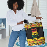 Afro Ghana Football Laundry Basket Black Stars Never Fall - Kente Pattern - Wonder Print Shop