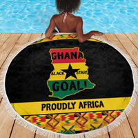 Afro Ghana Football Beach Blanket Black Stars Never Fall - Kente Pattern - Wonder Print Shop