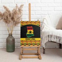 Afro Ghana Football Canvas Wall Art Black Stars Never Fall - Kente Pattern - Wonder Print Shop