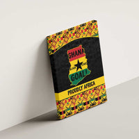 Afro Ghana Football Canvas Wall Art Black Stars Never Fall - Kente Pattern - Wonder Print Shop