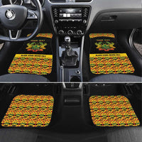 Personalized Afro Ghana Football Car Mats Black Stars Never Fall - Kente Pattern - Wonder Print Shop