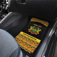 Personalized Afro Ghana Football Car Mats Black Stars Never Fall - Kente Pattern - Wonder Print Shop